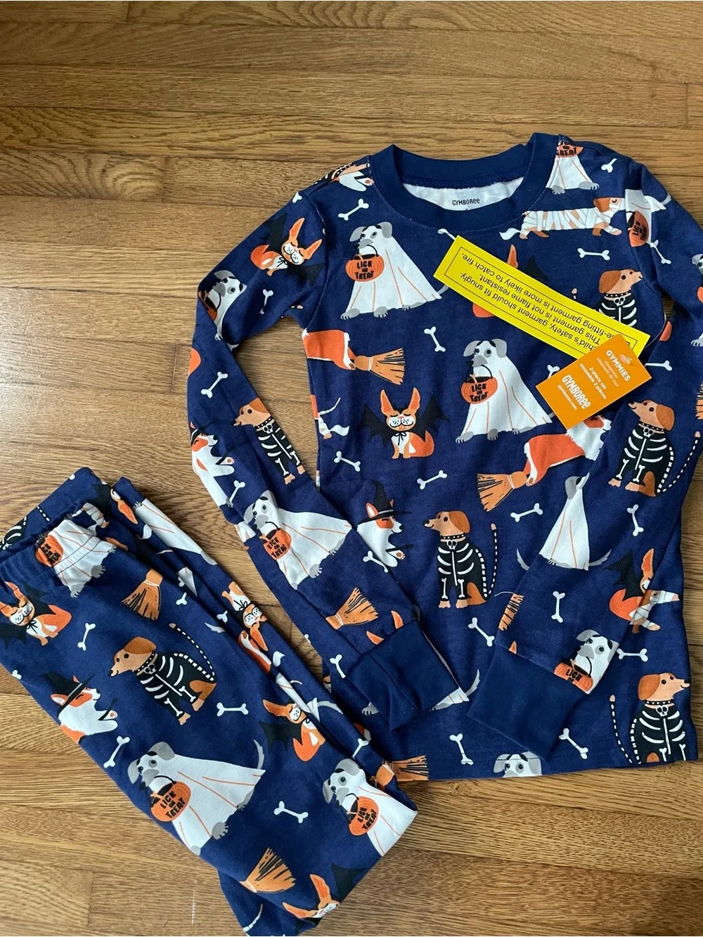 Gymboree boys Halloween pajama set size 6 navy NWT